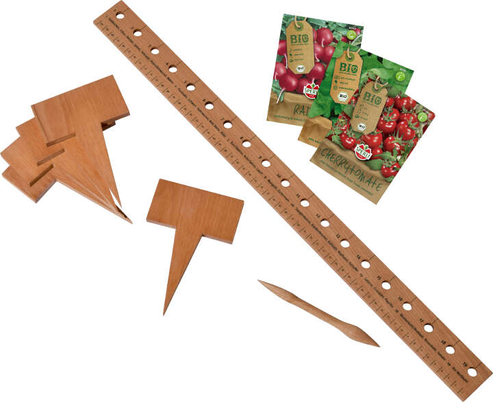 dobar Pflanzen-Starter-Set aus Buchenholz